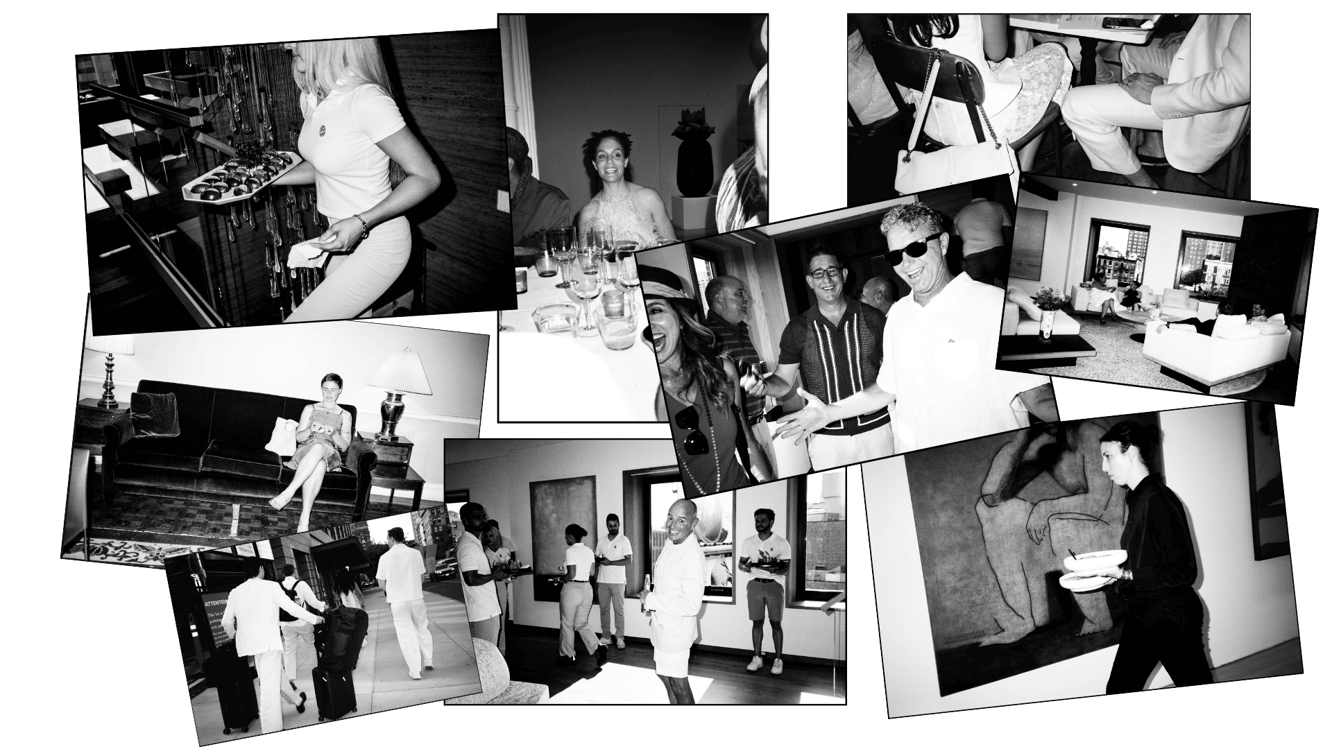 NYC event photographer black & white 35mm film collage — Signature Film Snaps by Lana Dubkova